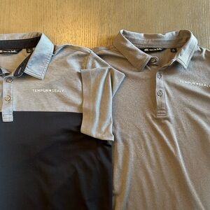 Travis Mathew Gray and Blue Polo Shirts Two
